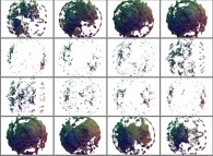 2.pi rotation about the Y axis of a pseudo-quaternionic Julia set ('MandelBulb' like: a 'JuliaBulb')-tridimensional cross-section-