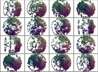 2.pi rotation about the Y axis of a pseudo-quaternionic Julia set ('MandelBulb' like: a 'JuliaBulb')-tridimensional cross-section-