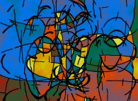Pommier en fleurs -un hommage à Piet Mondrian et à Ernö Rubik- 