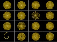 A variable Archimedes spiral displaying 1000 numbers 
