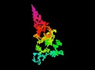 The Liouville function displayed as a bidimensional random walk for the integer numbers from 2 to 100001 