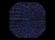 An Archimedes spiral displaying 10000 numbers 