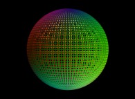 A sphere defined by means of three bidimensional fields 