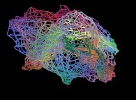 A fractal surface (six iterations)defined by means of three bidimensional fields 