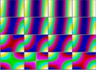 The set of bidimensional fields defining the 'Z' coordinate of an interpolation between the Möbius strip and a 'double sphere' 