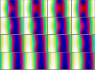 The set of bidimensional fields defining the 'Y' coordinate of an interpolation between the Möbius strip and the Klein bottle 