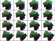 A set of 4x3 stereograms of a tridimensional fractal structure 