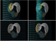 Bidimensional cross-sections of the Bonan-Jeener-Klein triple bottle 