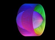 A linear mixing of a sphere and of a torus defined by means of three bidimensional fields 