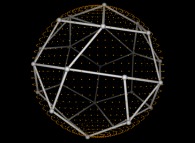 26 evenly distributed points on a sphere by means of simulated annealing 