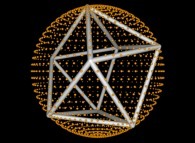 8 evenly distributed points on a sphere by means of simulated annealing 