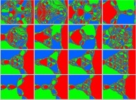 Computation of the roots of Q^3=1 using Newton's method with translation along the third axis of the quaternionic space