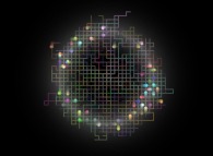 Non isotropic random walk of 64 particles on a bidimensional square lattice in a 'ring' potential 