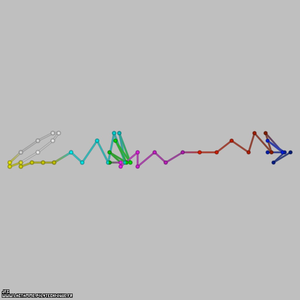 A type 'T' pseudo-random walk defined by means of the 48 first decimals of the transcendental Champernowne number -using all base 10 integer numbers-: 0.{1,2,3,4,5,6,7,8,9,10,11,12,13,14,15,16,17,18,19,20,21,22,23,24,25,26,27,28,2...} [Une pseudo-marche al&eacute;atoire de type 'T' d&eacute;finie &agrave; l'aide des 48 premi&egrave;res d&eacute;cimales du nombre transcendant de Champernowne -utilisant tous les nombres entiers en base 10-: 0.{1,2,3,4,5,6,7,8,9,10,11,12,13,14,15,16,17,18,19,20,21,22,23,24,25,26,27,28,2...} ]