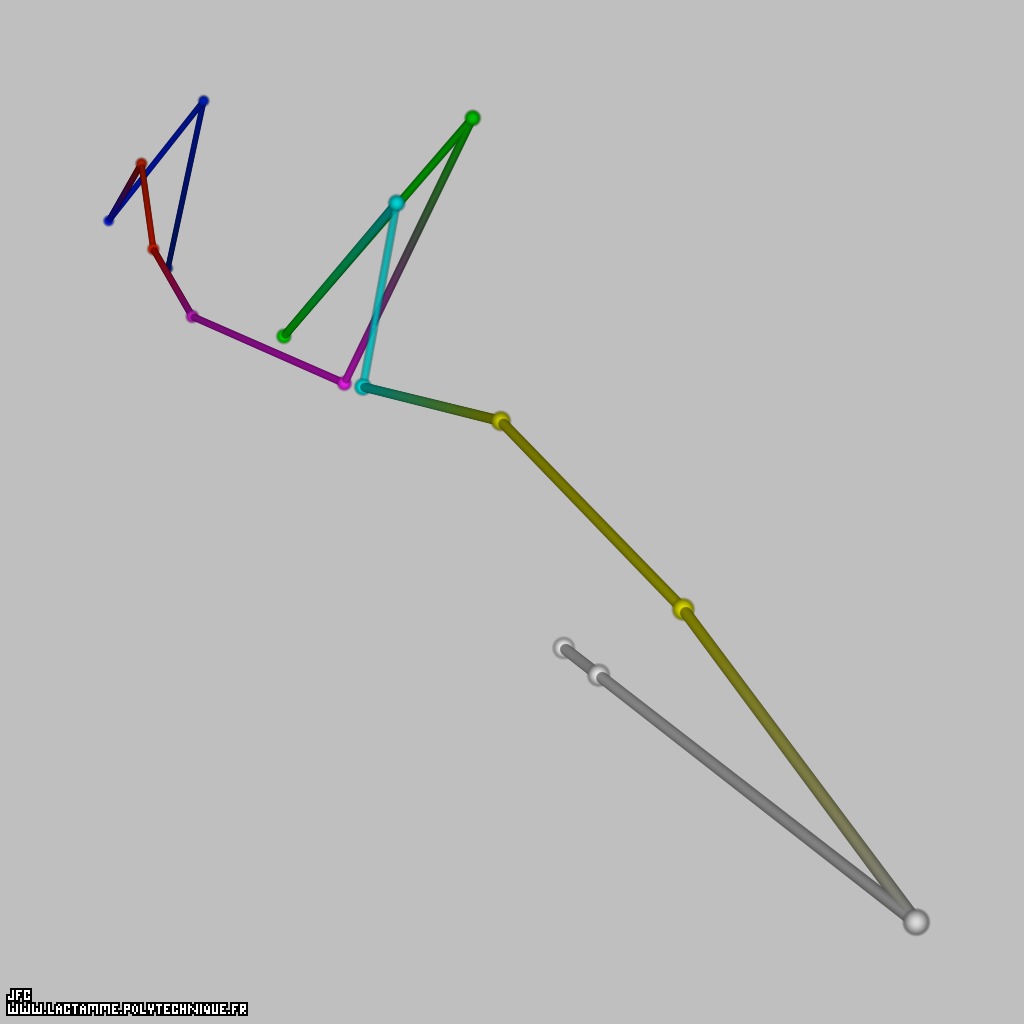 A type 'XYZ' pseudo-random walk defined by means of the 48 first decimals of the transcendental Champernowne number -using all base 10 integer numbers-: 0.{1,2,3,4,5,6,7,8,9,10,11,12,13,14,15,16,17,18,19,20,21,22,23,24,25,26,27,28,2...} [Une pseudo-marche al&eacute;atoire de type 'XYZ' d&eacute;finie &agrave; l'aide des 48 premi&egrave;res d&eacute;cimales du nombre transcendant de Champernowne -utilisant tous les nombres entiers en base 10-: 0.{1,2,3,4,5,6,7,8,9,10,11,12,13,14,15,16,17,18,19,20,21,22,23,24,25,26,27,28,2...} ]