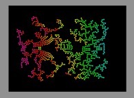 Bidimensional quasi-symmetrical fractal aggregate obtained by means of a 100% pasting process during collisions of particles submitted to an attractive central field of gravity 