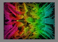 The trajectories of bidimensional quasi-symmetrical fractal aggregates obtained by means of a 100% pasting process during collisions of particles submitted to an attractive central field of gravity 