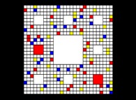 The Sierpinski carpet -iteration 3- with colors -a tribute to Karl Menger and Piet Mondrian- 