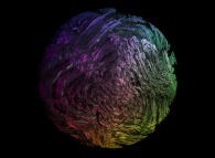A tridimensional intertwining made of a random tridimensional binary tree inside a sphere 