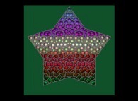 Tridimensional visualization of an aperiodic Penrose tiling of the Golden Decagon 