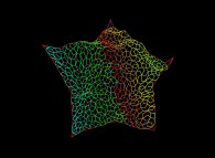 A tridimensionally distorded -by means of a fractal bidimensional height field- aperiodic Penrose tiling of the Golden Decagon 