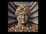 The Library of Babel in the style of Giuseppe Arcimboldo -Courtesy of 'www.bing.com'- 