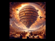 The Library of Babel in the style of Isaac Asimov -Courtesy of 'www.bing.com'- 