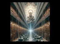 The Library of Babel in the style of God -Courtesy of 'www.bing.com'- 