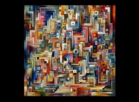 The Library of Babel in the style of Vassily Kandinsky -Courtesy of 'www.bing.com'- 
