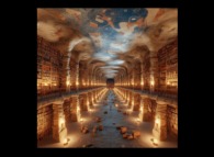 The Library of Babel in the style of the cave of Lascaux -Courtesy of 'www.bing.com'- 