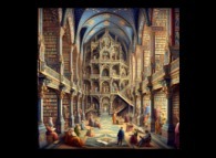 The Library of Babel in the style of Notre-Dame de Paris -Courtesy of 'www.bing.com'- 