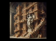 The Library of Babel in the style of Praxiteles -Courtesy of 'www.bing.com'- 
