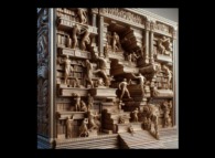 The Library of Babel in the style of Auguste Rodin -Courtesy of 'www.bing.com'- 