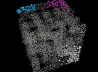 Particle diffusion inside the Hiroko Kitaoka model of the human pulmonary acinus 