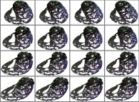 A set of 4x3 stereograms of a fractal Klein bottle 
