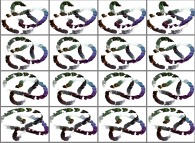 A set of 4x3 stereograms of a fractal 3-foil torus knot 