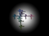 Une Dendrite fractale carrée tridimensionnelle arbitraire -itération 2- 