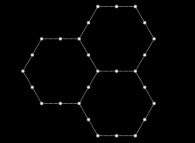 Three hexagons defining 28 different points (13 vertices plus 15 'middle' points)