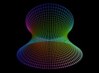 A one sheet hyperboloid of revolution -negative curvature- 