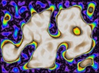 Time-integration with transparencies of the bidimensional Ising Model with 2-state spins, temperature=0.2 and random initial conditions 