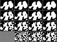 The bidimensional Ising Model with 2-state spins, temperature=0.2 and random initial conditions 