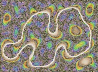 Time-integration of the bidimensional Ising Model with 2-state spins, temperature=0.2 and random initial conditions -display of tilting sites only- 