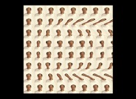 Autostereogram with an hidden volcano and 64 self-portraits 