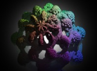 A foggy pseudo-octonionic Julia set ('MandelBulb' like: a 'JuliaBulb')computed with A=(-0.58...,+0.63...,0,0,0,0,0,0) -tridimensional cross-section- 