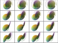 Rotation about the Y (vertical)axis of the Lorenz attractor that can also be viewed as a set of 4x3 stereograms 