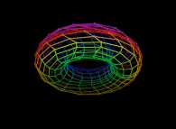Random quadrangulation of the surface of a torus -18x18- 