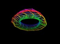 Random quadrangulation of the surface of a 'crumpled' torus -18x18- 