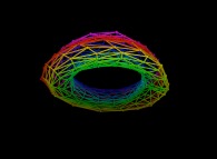 Double random triangulation of the surface of a 'crumpled' torus -18x18- 