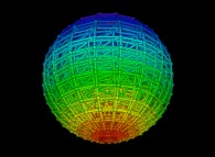 Random quadrangulation of the volume of a sphere -18x18x18- 