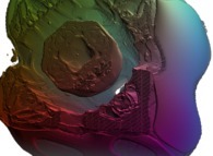 An extended foggy 'MandelBox' -tridimensional cross-section- 